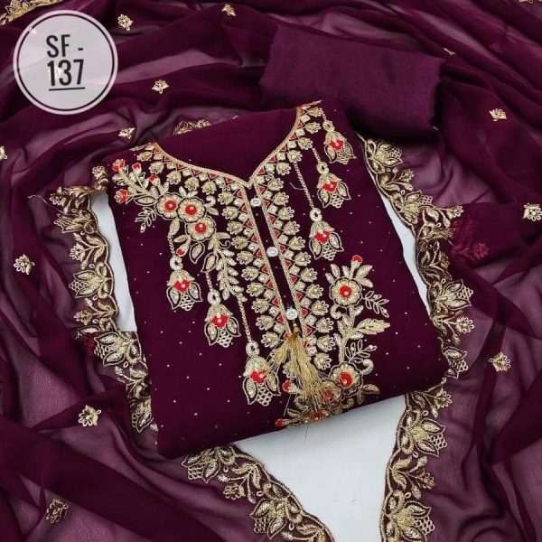 Embroidary Georjet Three Piece - Image 4