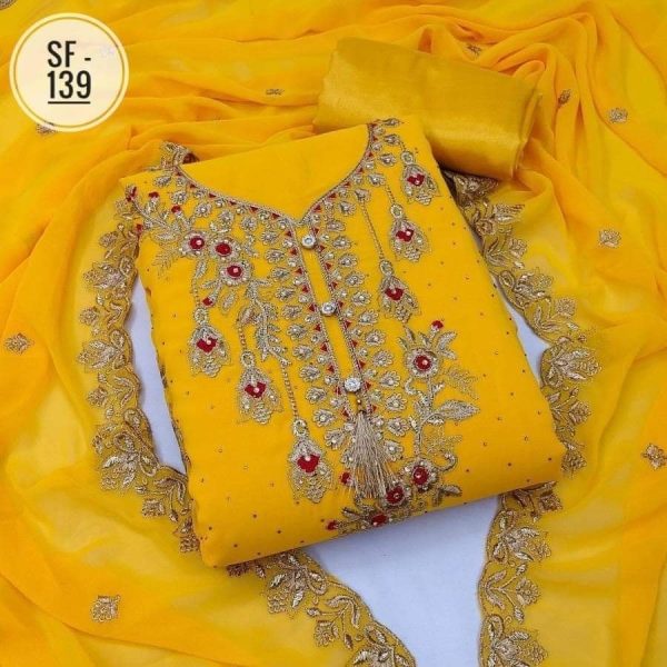 Embroidary Georjet Three Piece